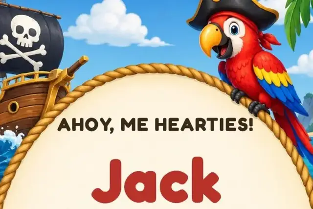 Editable Pirate Birthday Invitation, invitation design preview