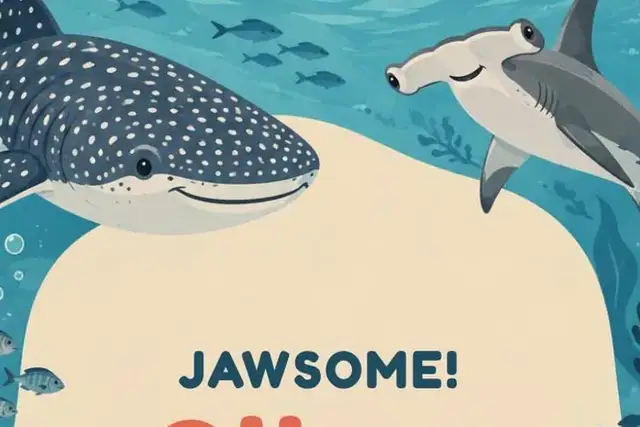 Editable Shark Birthday Invitation, invitation design preview
