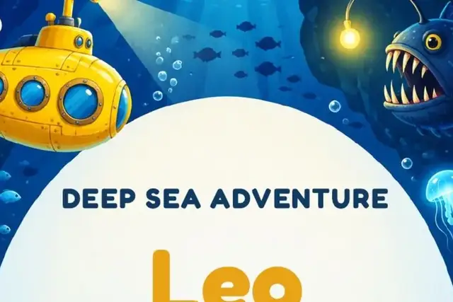 Submarine Birthday Invitation, invitation design preview
