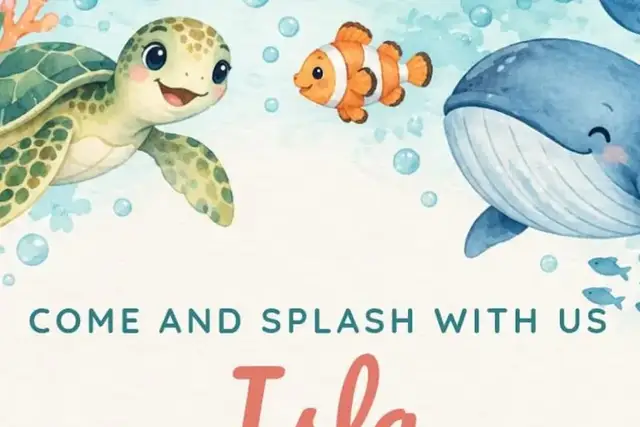 Editable Under the Sea Birthday Invitation, invitation design preview