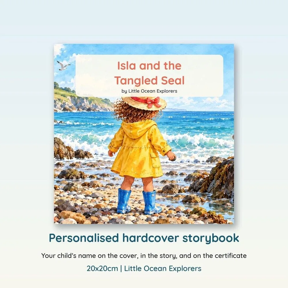 Personalised seal book hero showing the personalised cover and band-style detail