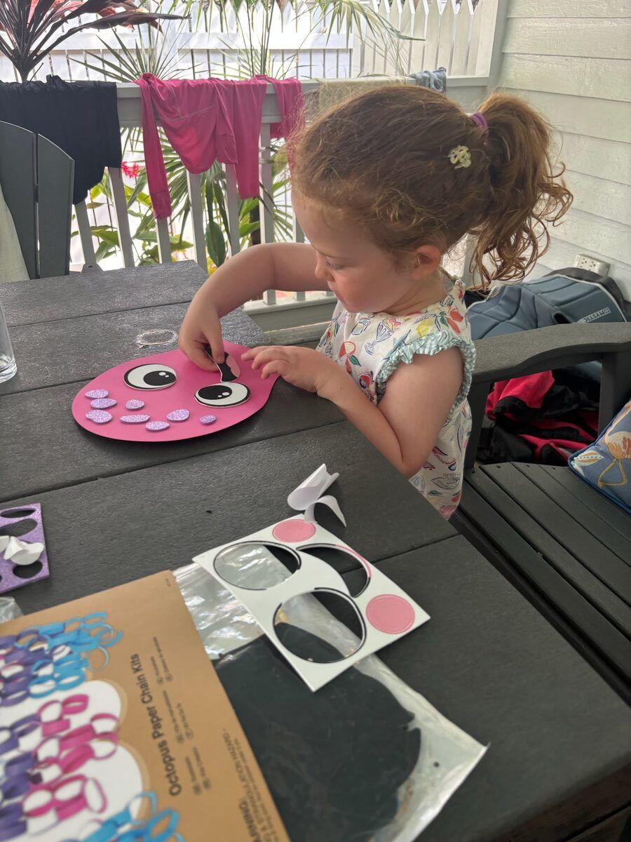 Concentrating very hard on the octopus